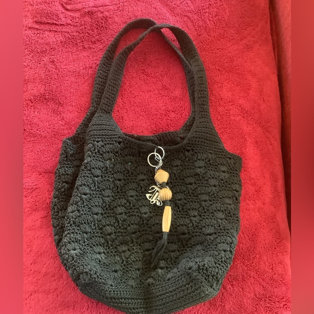 Luxy Black Macramé Purse